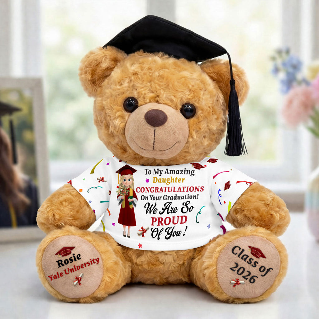 Personalized Graduation Teddy Bear Custom Name Gift for Her