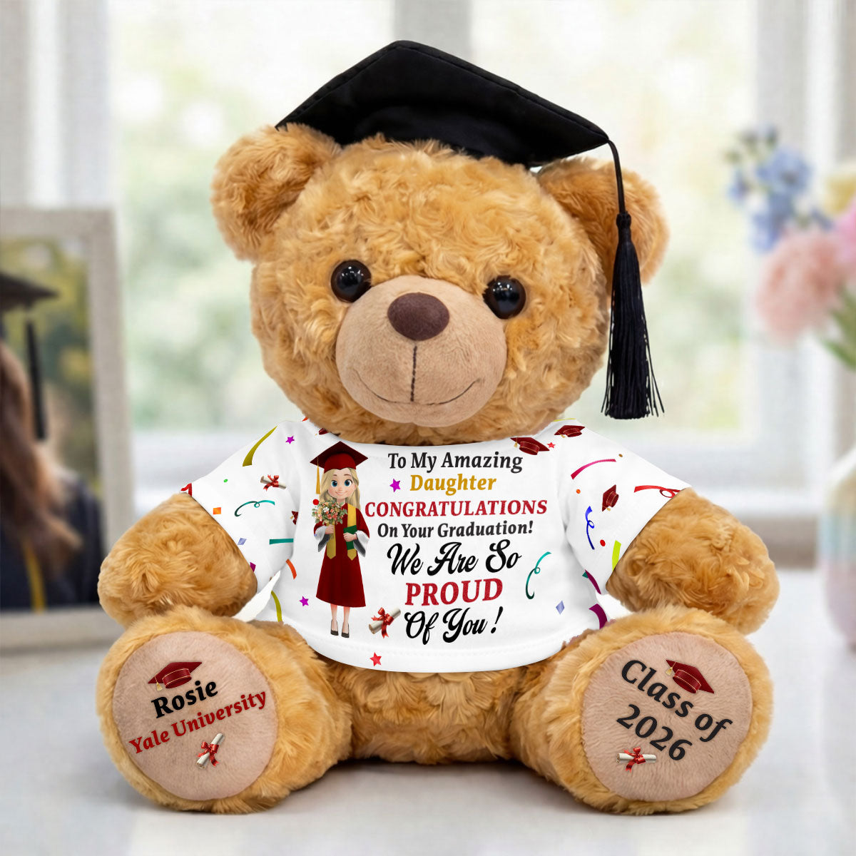 Personalized Graduation Teddy Bear Custom Name Gift for Her