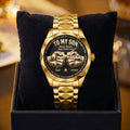 Personalized Men's Wrist Watch for Dad with Inspirational Message