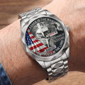 Personalized Men's Wrist Watch with Patriotic Design & Custom Name Gift for Him