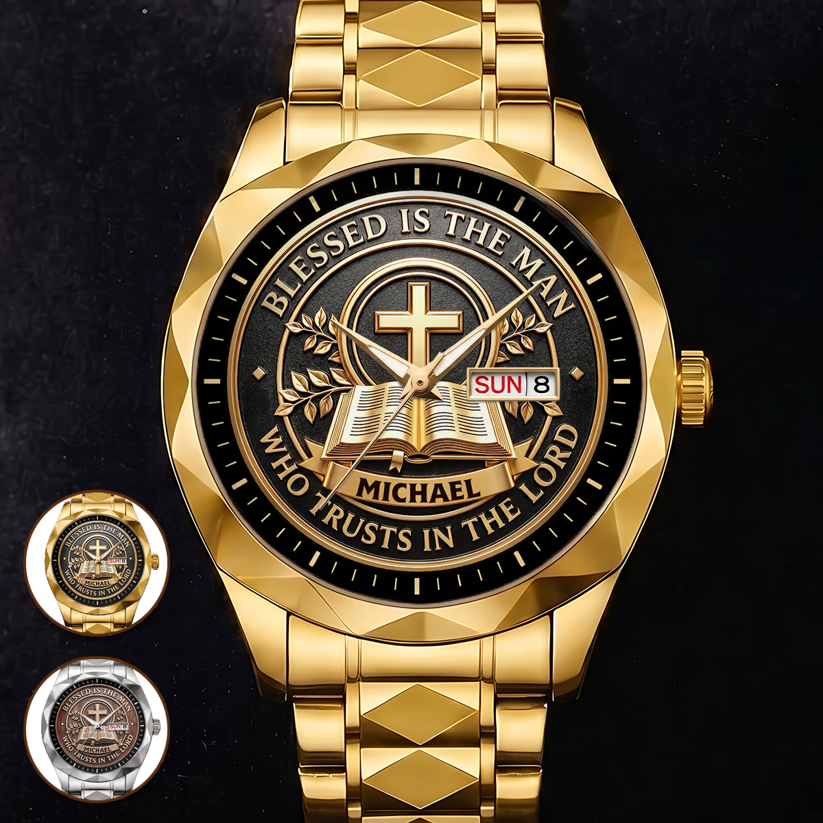 Personalized Men's Wrist Watch Custom Name Gift for Dad