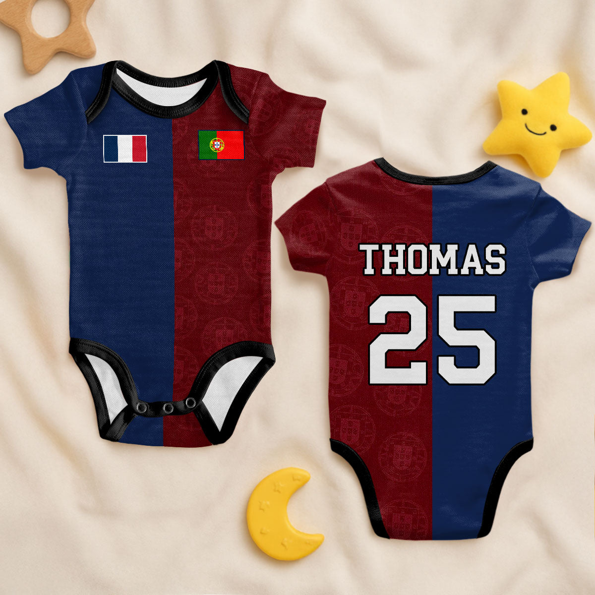 Personalized Baby Jersey Bodysuit Custom Name Number Gift for Baby