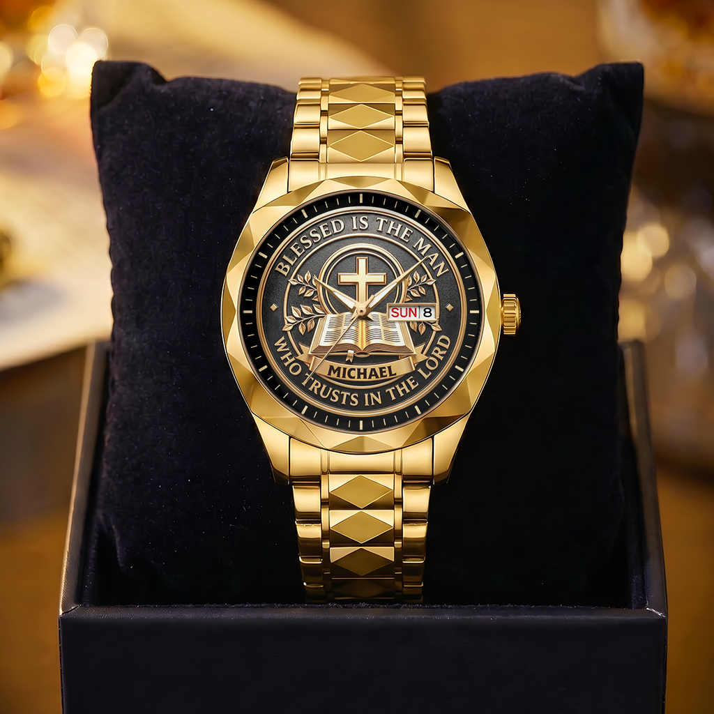 Personalized Men's Wrist Watch Custom Name Gift for Dad