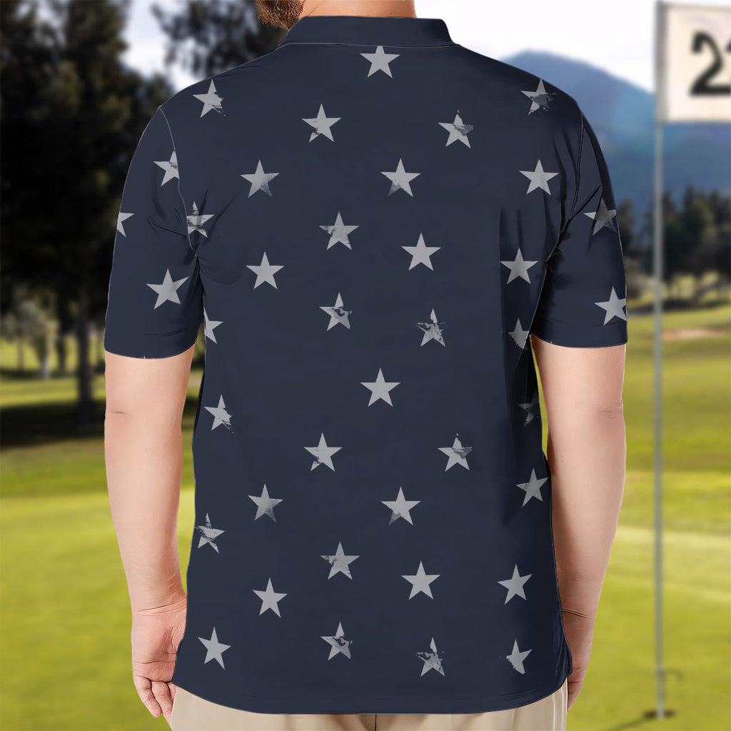Personalized American Flag Polo Shirt Best First Time Dad Gift