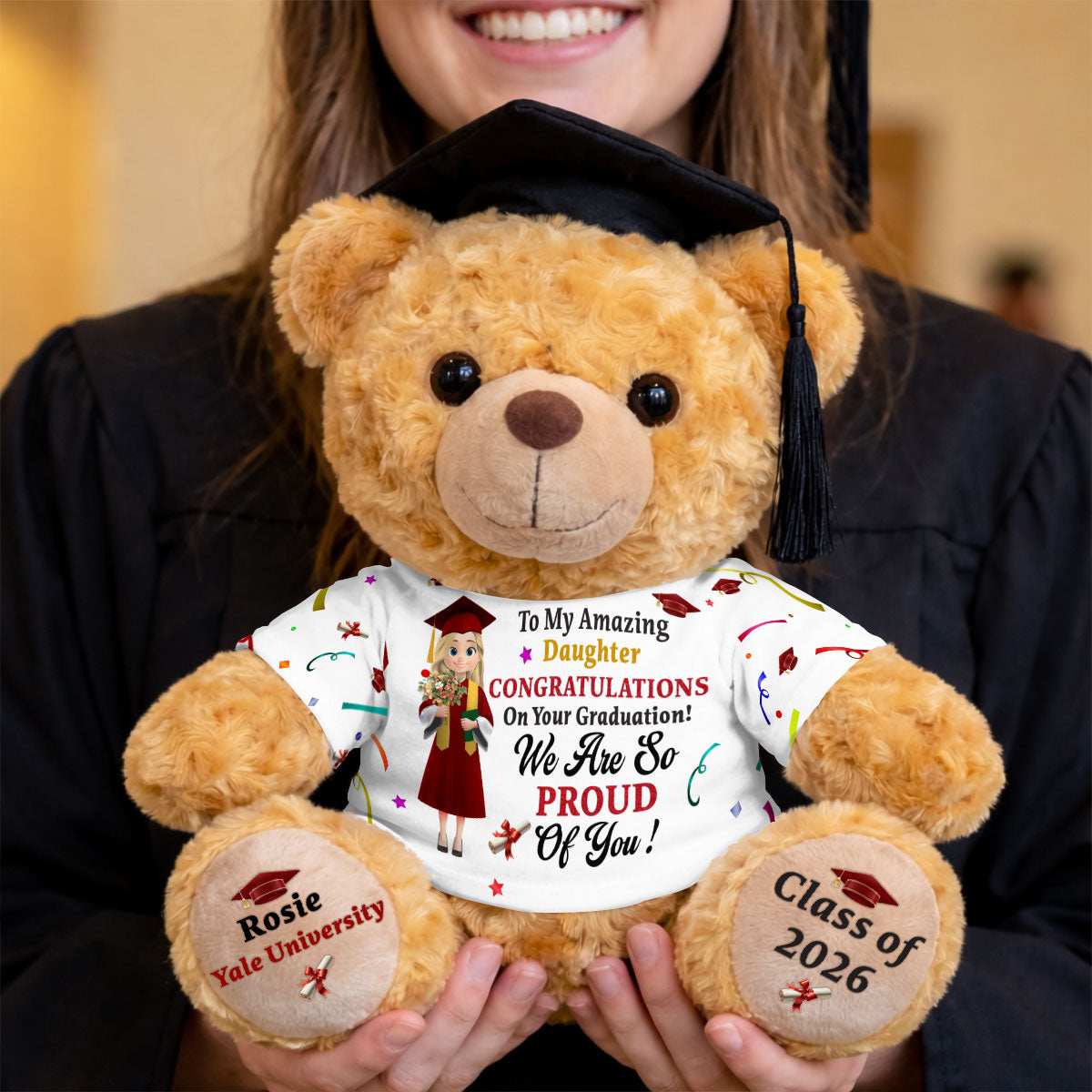 Personalized Graduation Teddy Bear Custom Name Gift for Her
