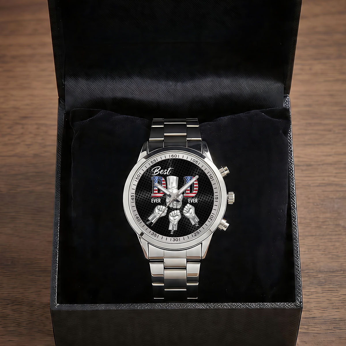 Personalized Men's Wrist Watch Best Dad Ever Gift for Dad