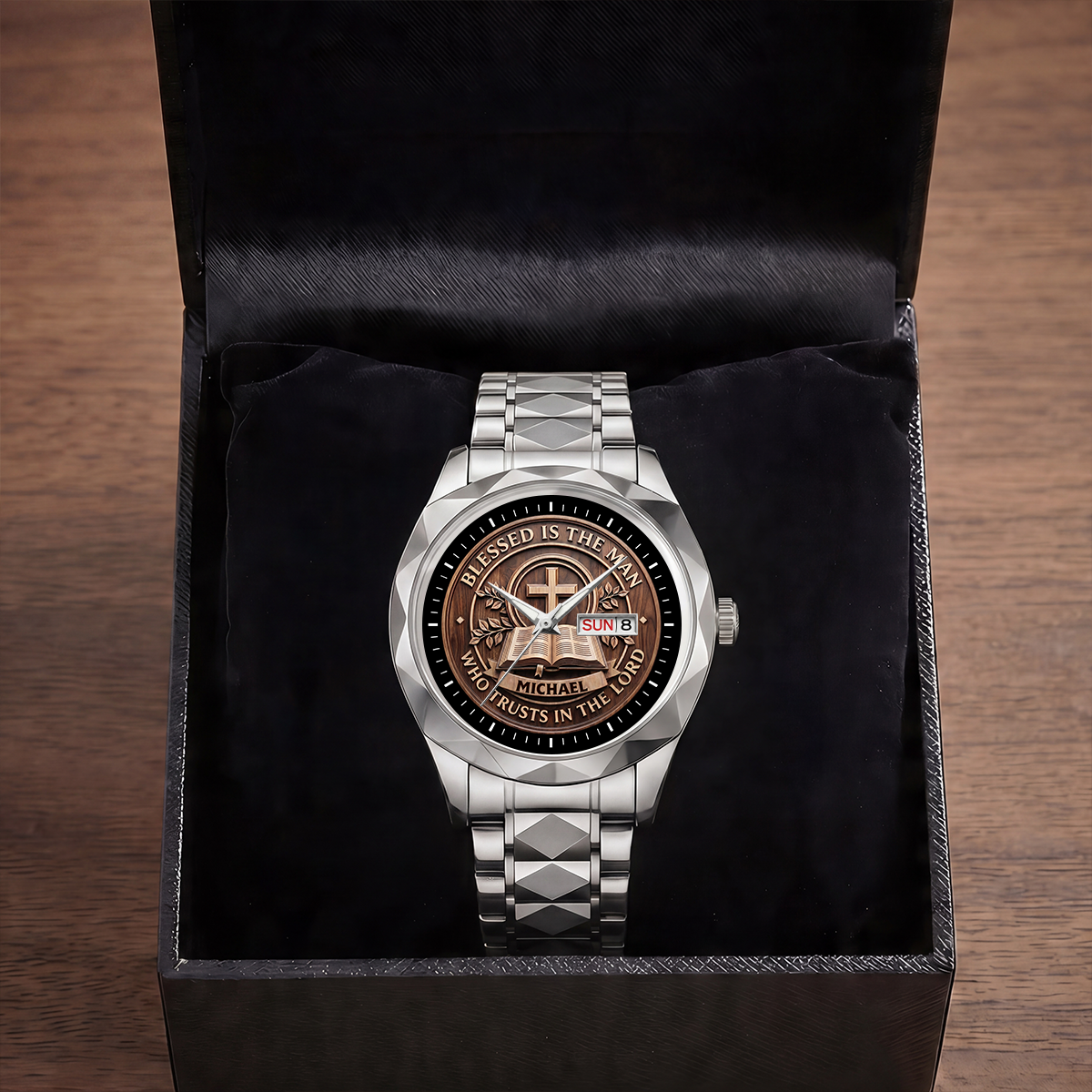 Personalized Men's Wrist Watch Custom Name Gift for Dad