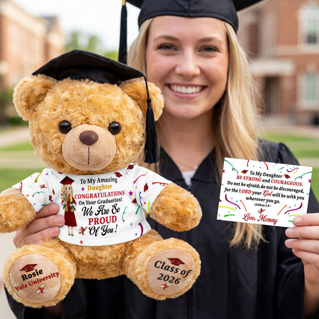 Personalized Graduation Teddy Bear Custom Name Gift for Her