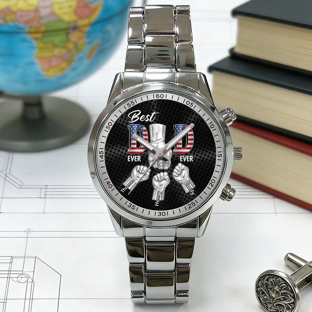 Personalized Men's Wrist Watch Best Dad Ever Gift for Dad