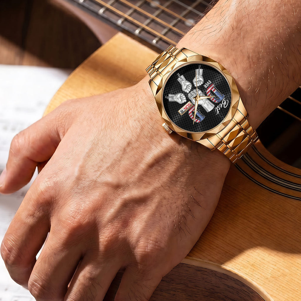 Personalized Men's Wrist Watch Best Dad Ever Gift for Dad