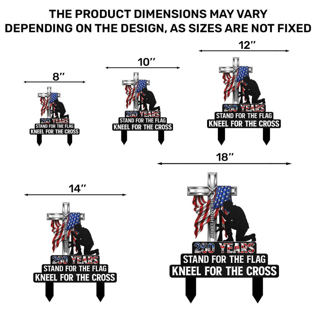 Personalized Metal Garden Stake Stand For Flag Kneel For Cross Gift for Family